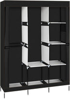 71" Portable Closet Storage Organizer Wardrobe Clothes Rack,Covered Garment Rack,Steel Tube Clothes Storage Organizer,Freesta