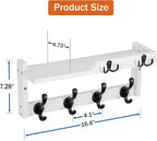 dreampossible Coat Rack Wall Mount with Shelf, Coat Hanger Wall Mount with Key Hooks and Mail Holder, Wood Entryway Floating 