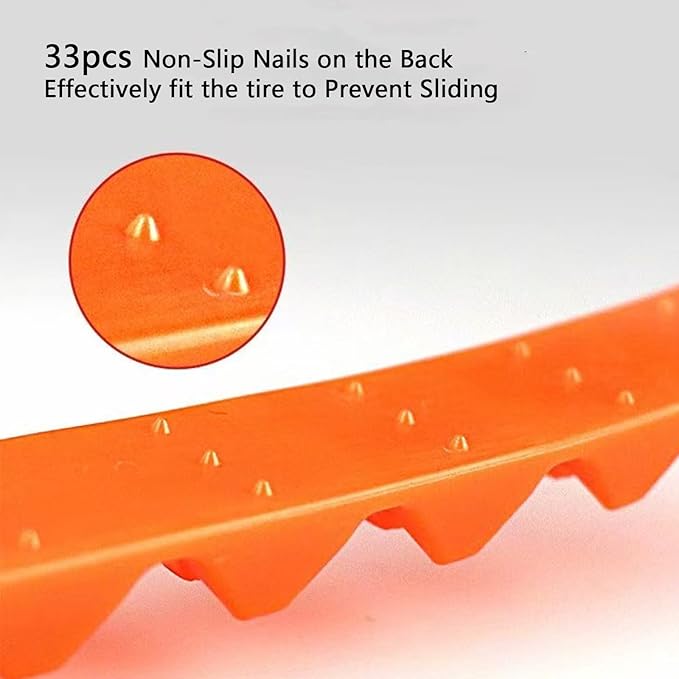 2025 Reusable Anti Skid Snow Tire Chains Car Winter Wheels Chain Universal Cable Tire Belts,10 Pack Orange Non-Slip Zip Tie T