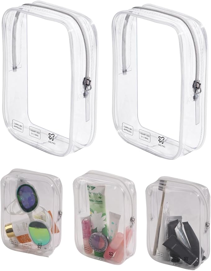 5 Packing Cubes 1 Quart Size Travel Bag TSA Approved Toiletry Bag Clear Small Purse Pouch International Long Flight Must Have