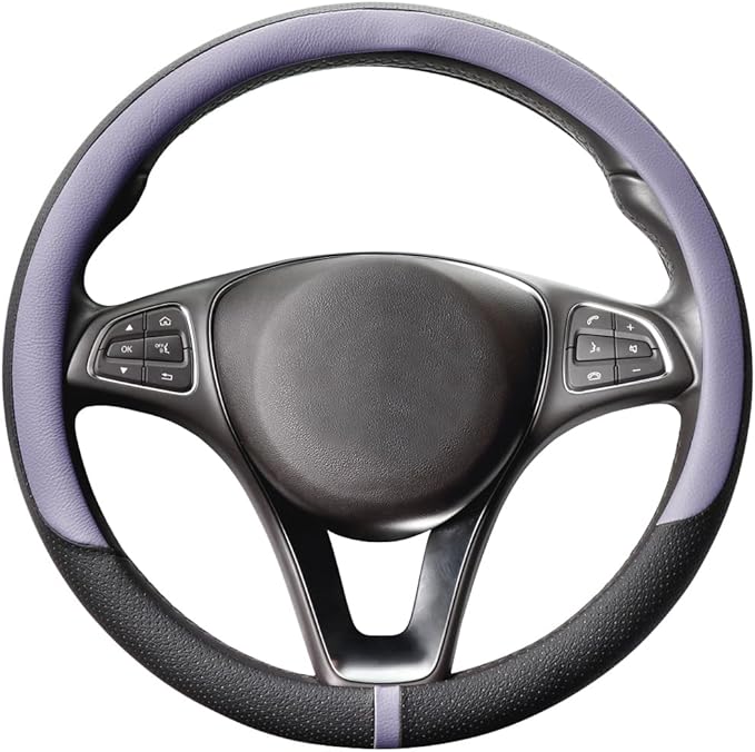 COFIT Breathable Car Steering Wheel Cover 15 inch Auto Universal Leather Wrap Non-Slip Steeringwheel Protector Automotive Int
