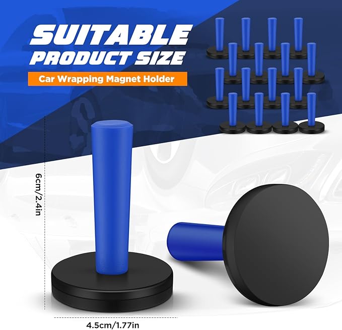 16 Pcs Blue Car Vinyl Wrap Magnets Holder Tool Kits for Car Wrapping and Crafts Sign Making Window Tint Tools Magnets