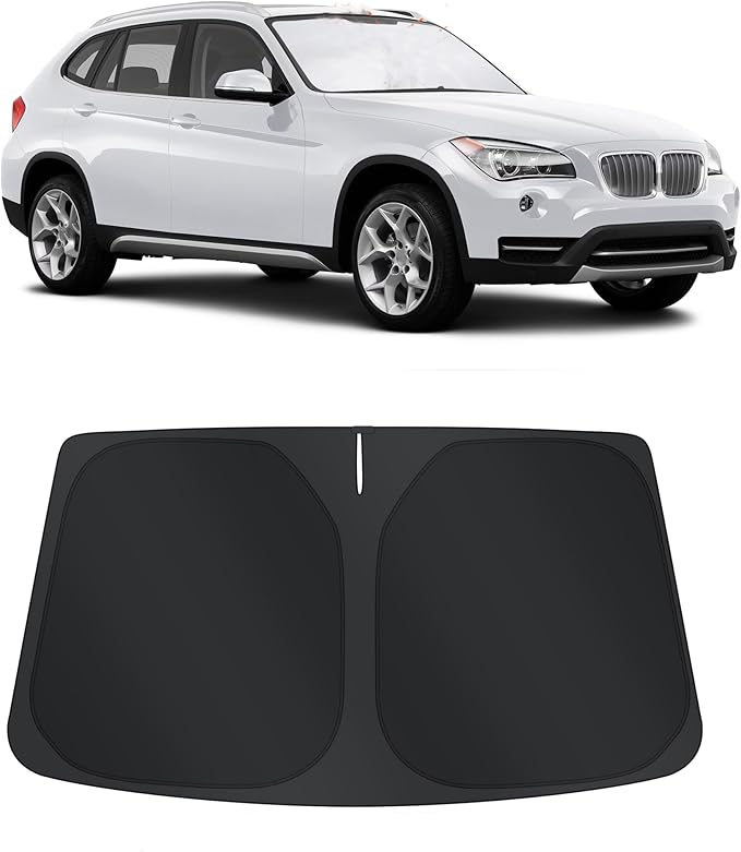 TINGLU Sun Shade for BMW X1 E84 2011-2015 Accessories Windshield Sun Shade Window Shade UV Rays Protection Sun Visor Cover with Steering Wheel Sunshade Storage Bag