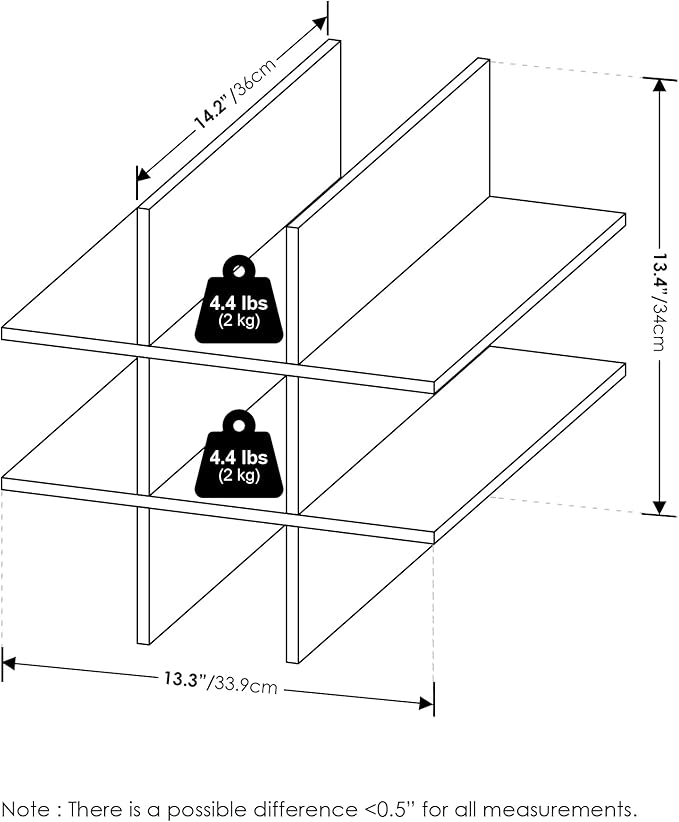 Furinno Cubicle Cube Insert, 9-Compartment Cube Organizer, Shelf Dividers, Fits into Furinno Extra Thick Cubes, for Organizer