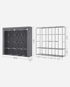SONGMICS Portable Closet, Wardrobe Closet Organizer with Cover, 4 Hanging Rods and Shelves, 4 Side Pockets, 66.9 x 17.7 x 65.