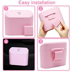 Car Trash Can Bin with Lid - Universal Vehicle Mini Leakproof Garbage Can Bin with 20pcs Trash Bags Can Organizer Storage for Front Back Seat Accessories for Auto Office Bedroom Home(Pink)