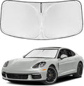 for Porsche Panamera 2017-2025 Windshield Sun Shade - 4 Layers Car Sunshades for Front Windows Shade Cover Custom Fit Panamera Sun Visor 250T Retractable Shade Blocks UV Rays Car Accessories