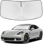 for Porsche Panamera 2017-2025 Windshield Sun Shade - 4 Layers Car Sunshades for Front Windows Shade Cover Custom Fit Panamera Sun Visor 250T Retractable Shade Blocks UV Rays Car Accessories