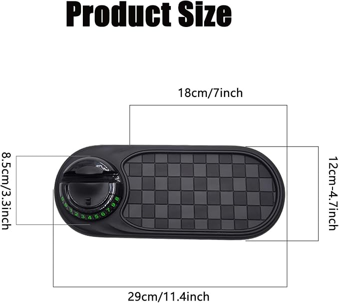 DDRIC Multifunction Car Anti-Slip Mat, Auto Universal Phone Holder, Rotatable Anti Skid Car Dashboard Pad with Temporary Park