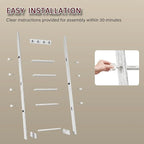 REFGY Blanket Ladder for Living Room, 5-Tier Wooden Blanket Ladder, 5.3Ft Wall Leaning Quilt Ladder for Bedroom, Rustic Decor