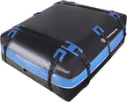 Rooftop Cargo Carrier, 22 Cubic Ft Car Roof Cargo Carrier for All Vehicles, 840D Waterproof Car Top Carrier with Anti-Slip Mat, 6 Hooks, Storage Bag,Zipper Lock for Tripping & Moving - Blue