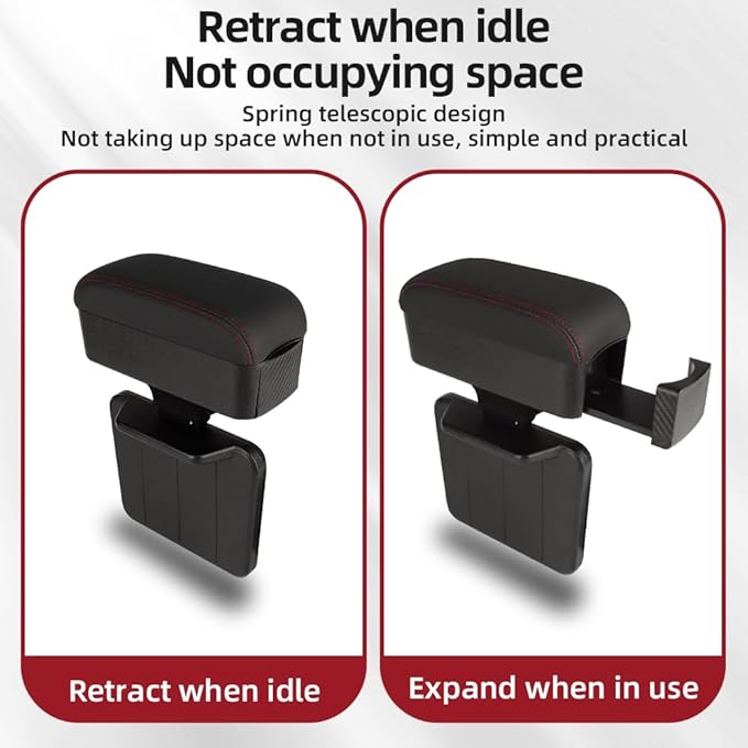 JEYODA Car Armrest Box with Cup Holder Car Central Liftable Armres Storage Organizer Box Arm Rest，Car Seat Gap Filler Organiz