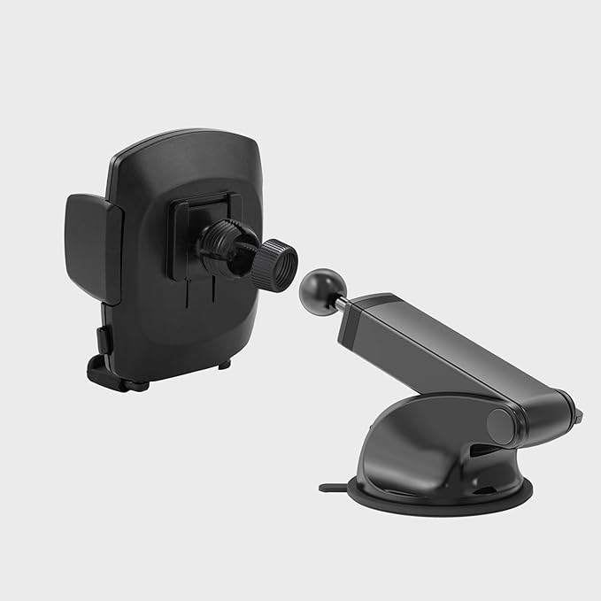 Simple Cradle Dash Mount - Upgraded Hands-Free Car Phone Holder - Thick Case Friendly Phone Holder for Car - Mount for Dash - Compatible with iPhone & Android – Black