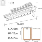 Closet Rods Clothes Rail Extendable Coat Hanger, Alloy Trouser Rack for Wardrobe, Double Slide, Multifunctional Storage, Hang