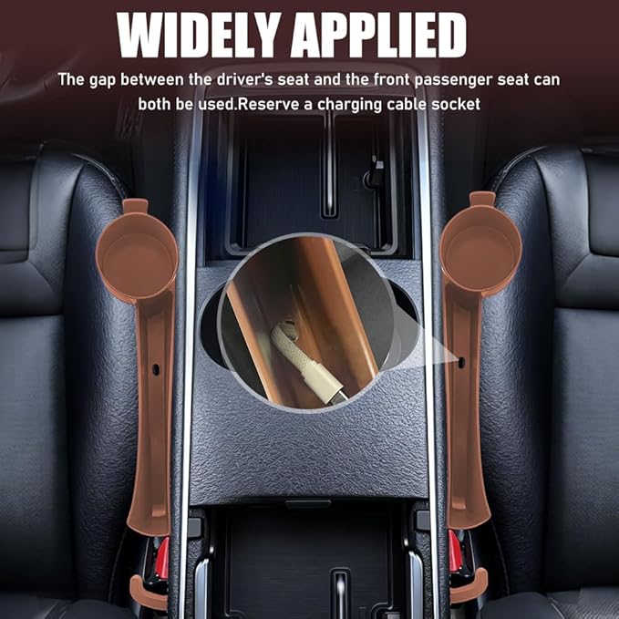 2PCS Car Seat Gap Filler Organizer, Console Side Organizer, Seats Gap Organizer with Phone Holder, Multifunctional Car Seat Filler Gap Space Prevents Things Dropping for Most Vehicles (Orange)