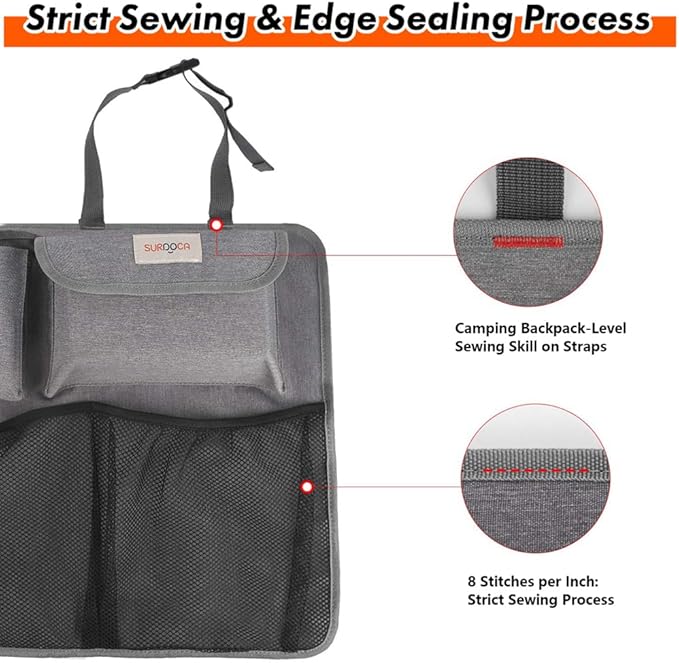 SURDOCA Car Trunk Organizer, LARGE CAPACITY Car Storage Bag with 8 Pockets, 7X Upgraded Trunk Storage Organizer for Car, SUV, Truck, MPV