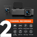 Dash Cam Front and Rear, 4K+1080P Dual Channel Dash Camera for Cars with Night Vision, Mini Car Camera with 1.97” IPS Screen,