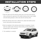 Car Steering Wheel Cover, 15 Inch Anti-Slip Breathable Leather Auto Steering Wheel Protector, Full Surround Soft Steering Whe