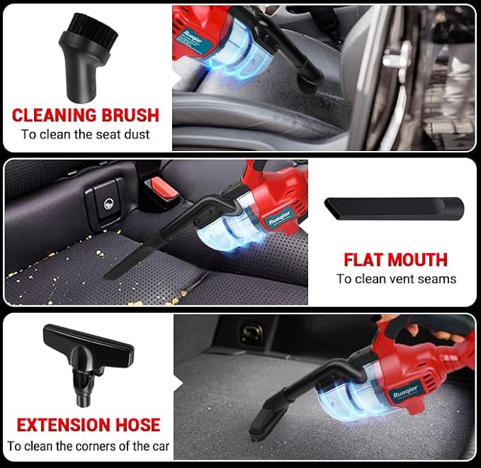 Cordless Vacuum Cleaner Compatible with Milwaukee 18V Battery, 5 in 1 Handheld Electric Vacuum with 400W Powerful Motor, 46 C