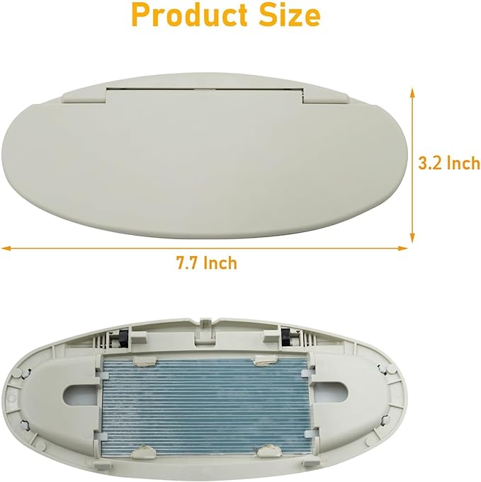 Compatible Mini Cooper Sun Visor Illuminated Mirror Cover R55/56/60, 1PCS Beige Vanity Mirror Buckle Cover