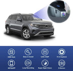 Fitcamx 4K Dash Cam Suitable for Volkswagen Atlas 2018-2026 (Model A/Slim-Tail) & Atlas Cross Sport 2020-2026, OEM Look, UHD 