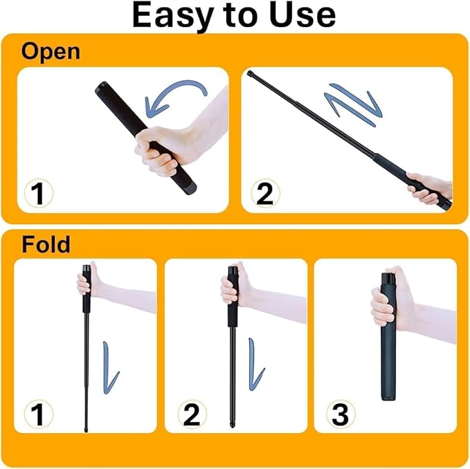 Telescopic Tire Checker for Truckers Tool,Robust & Durable, Wrapped Handle, Auto Car Escape Tool，for Self Defense Family Resc