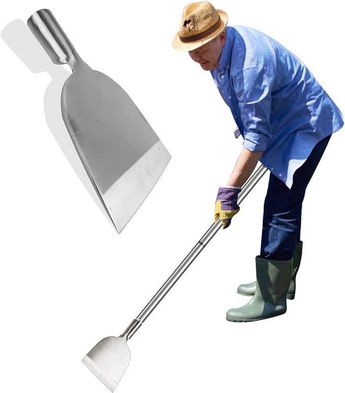 Snow Shovel for Driveway, Ice Scraper, Floor Scraper Long Handle, Garden Shovel Heavy Duty with Flat Head, Weed Scraper, Sod Cutter Remover Tool for Lawn Edger, Edging Shovels for Landscaping,