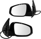 TRQ Driver & Passenger Side Power Heated Mirror Set Textured Paint to Match with Turn Signal Blind Spot Compatible with 2016-
