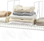 Wire Shelf Dividers - White Closet Organization & Storage Organizer - No Tool Shelf Divider for Wire Shelves - Metal Shelf Ac
