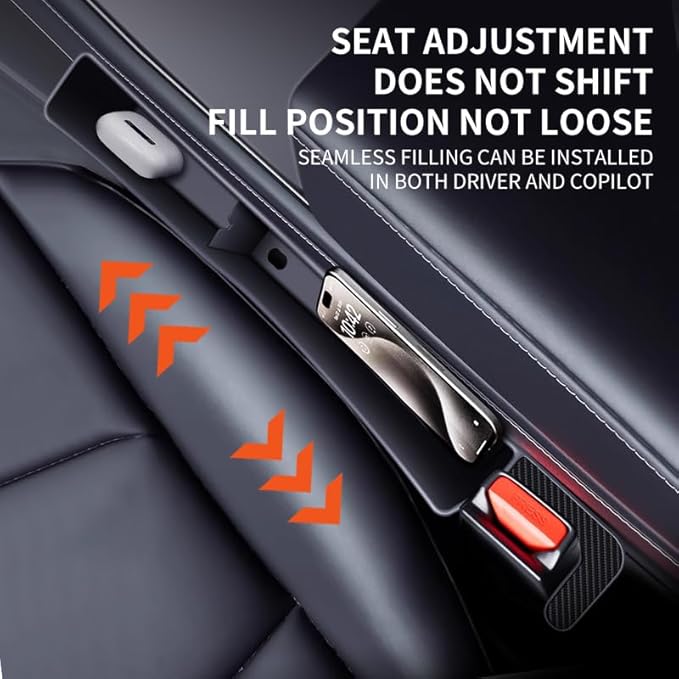 2 Pack Car Seat Gap Filler Organizer - Premium Car Seat Gap Storage Solution, Car Organizers and Storage for Phones, Keys, Cards, and More, Universal Fit for Most Vehicles
