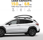 BougeRV 64''x40''x8'' Aluminum Roof Basket Anti-Rust Lightweight Universal Roof Rack Basket Rooftop Cargo Carrier with Wind Fairing,150LBS Load Capacity, Fit for SUV Truck Cars (Black)