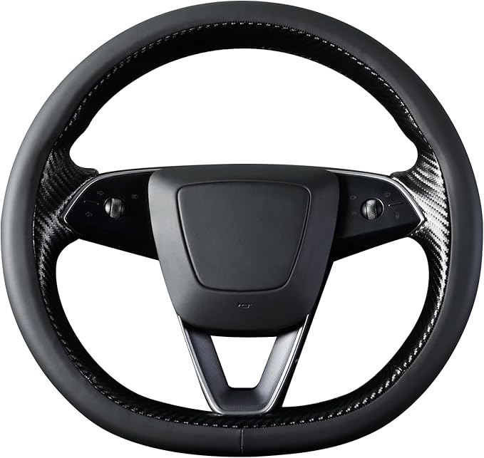 MEWANT DIY Stitching 3D Style Steering Wheel Cover Wrap for Tesla Model 3 Highland 2023-2025/Model Y 2025 Highland for Tesla Model 3/Model Y Accessories(3D Style)