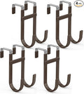 FYY Over The Door Hooks - 4 Pack Heavy Duty Dual-Hook Organizer Hanger with Non-Slip Rubber for Towels, Clothes, Hats & Bags 