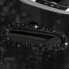 Bling Rearview Mirror Accessories Elastic Plush Car Rear View Mirror Cover for Women Bling Car Accessories Universal Fit Black