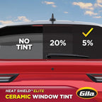 Gila® Heat Shield Elite™ 5% Rear Window Ceramic Automotive Window Tint DIY Advanced Heat Control Glare Control (6in x 26ft Strips)