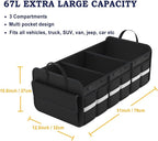 Trunk Organizer for SUV, Large trunk organizer for car, Collapsible Multi-Compartment Car Trunk Organizer, Sturdy Cargo Trunk
