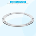 uxcell Aluminium Lazy Susan Turntable Bearing, 12 inch Round Rotating Bearing Turntable Base for Kitchen Dining Table（Base On