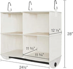 StorageWorks Hanging Closet Organizer with Metal Rod, 4-Section Closet Organizers and Storage, Collapsible Hanging Shelves fo