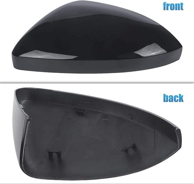 DERI Driver Side Mirror Cap Compatible with Volkswagen Jetta 2019 2020 2021 2022 2023 2024 2025, Left Side Mirror Cover fit for VW Jetta US Version Without Turn Signals, Glossy Black, 17A857537AGRU