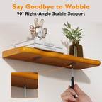 Floating Shelves for Wall Rustic Farmhouse 24 Inch Floating Shelf Wooden Shelves for Wall Mounted Live Edge Pine Shelf with U