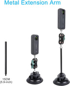 PellKing Camera Suction Cup Mount with Phone Holder and Action Camera Adapter Accessories for Insta360 X5,X4 X3, ONE X2, ONE RS, GoPro Hero 13 12 11 10 9 8 7 6 5 Max, DJI Action 5 4 3 2 etc