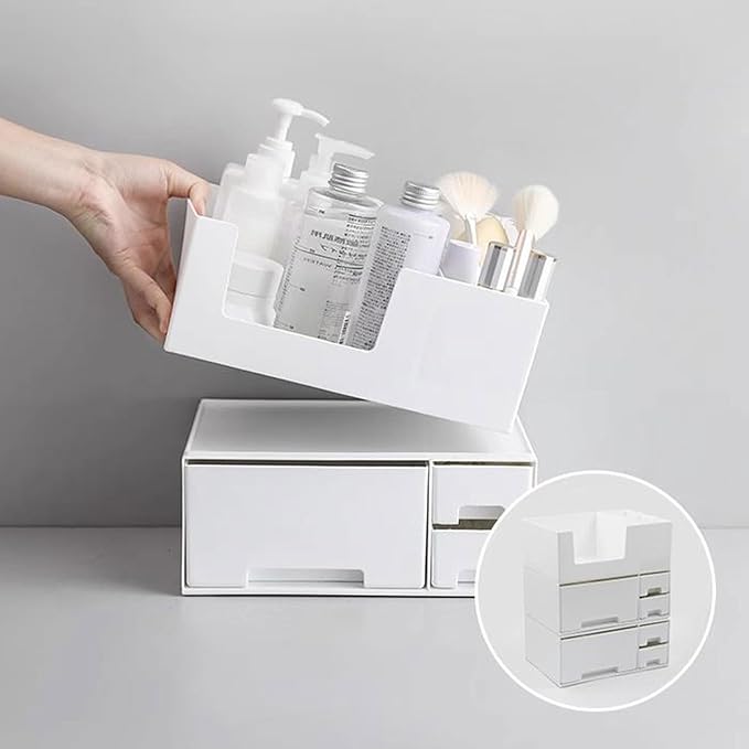 Makeup Organiser Storage Makeup Desk Cosmetic Storage Box Organizer with Drawers for Dressing Table, Vanity Countertop, Bathr
