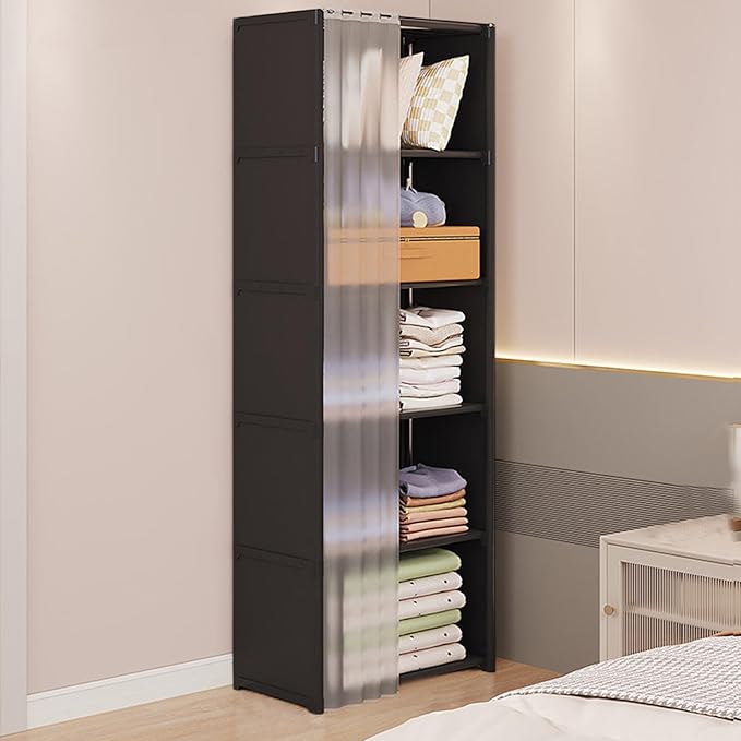 Portable Closet Wardrobe for Small Room, Clothes Storage Rack, Clothes Organizer Cabinet, Dust-Proof Garment Shelf for Home B