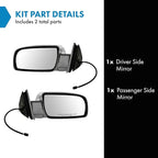 TRQ 2 Piece Driver and Passenger Side Mirror Assembly Set Electric Adjustment Non-Heated No Memory Chrome Compatible with 198