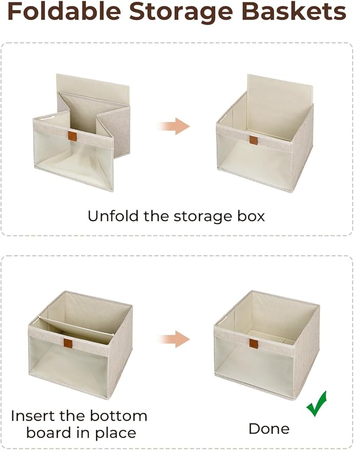 StorageWorks Closet Storage Bins, Large Storage Baskets with Clear Window and Handles, Foldable Fabric Organizer for Clothes,