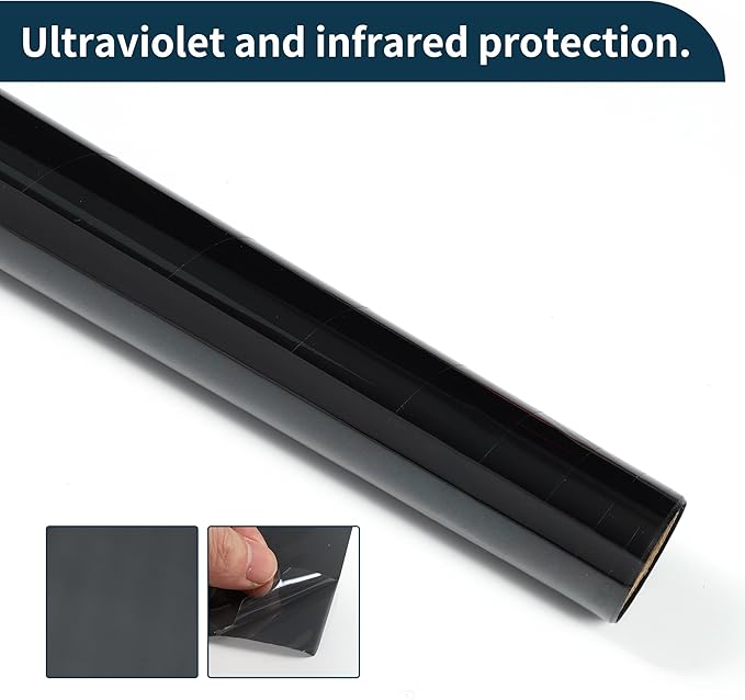 Carbon 1 PLY Car Window Tint Film VLT 38% IRR 32% UVR 74% Light Black 14.76 ft x 29.92 Inch Privacy Film 1mil PET 1 Pc