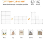 AWTATOS Cube Storage Organizer, Closet Organizers and Storage, 6 Cube Shelves Bookshelf, DIY Stackable Plastic Clothes Organi
