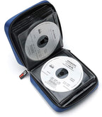 CCidea 40 Capacity CD/DVD Case Holder Portable Disc Wallet Storage Binder Nylon Cd Bag (Blue)