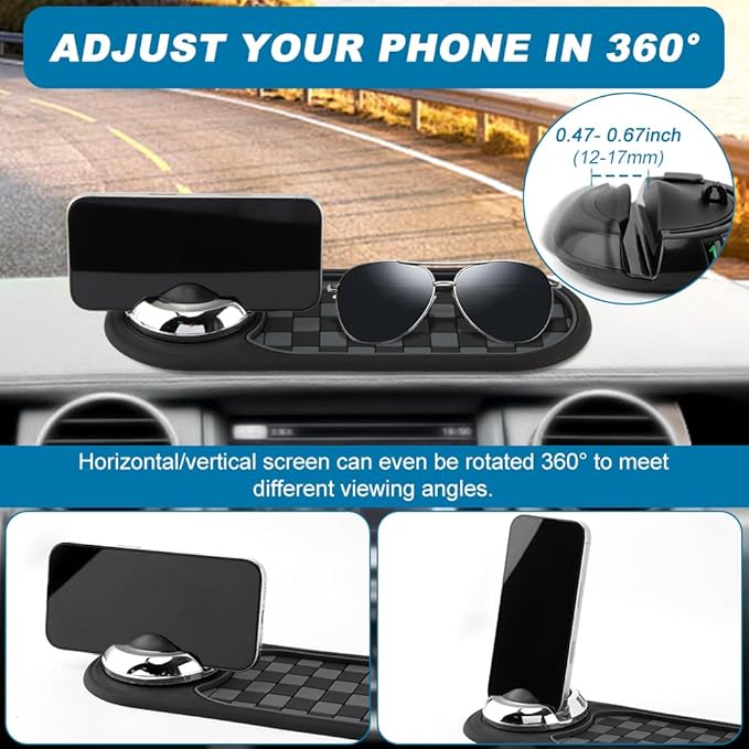 Multifunction Car Anti-Slip Mat, Car Dashboard Mobile Phone Holder, Anti Slip Mat Phone Holder and Temporary Parking Number P
