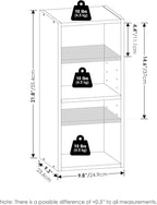 Furinno Fulda Book Shelf, 2-Tier Narrow Bookshelf, Bookcase with 10-in Width Storage Shelf, 9.3 x 9.8 x 21.2, for Living Room